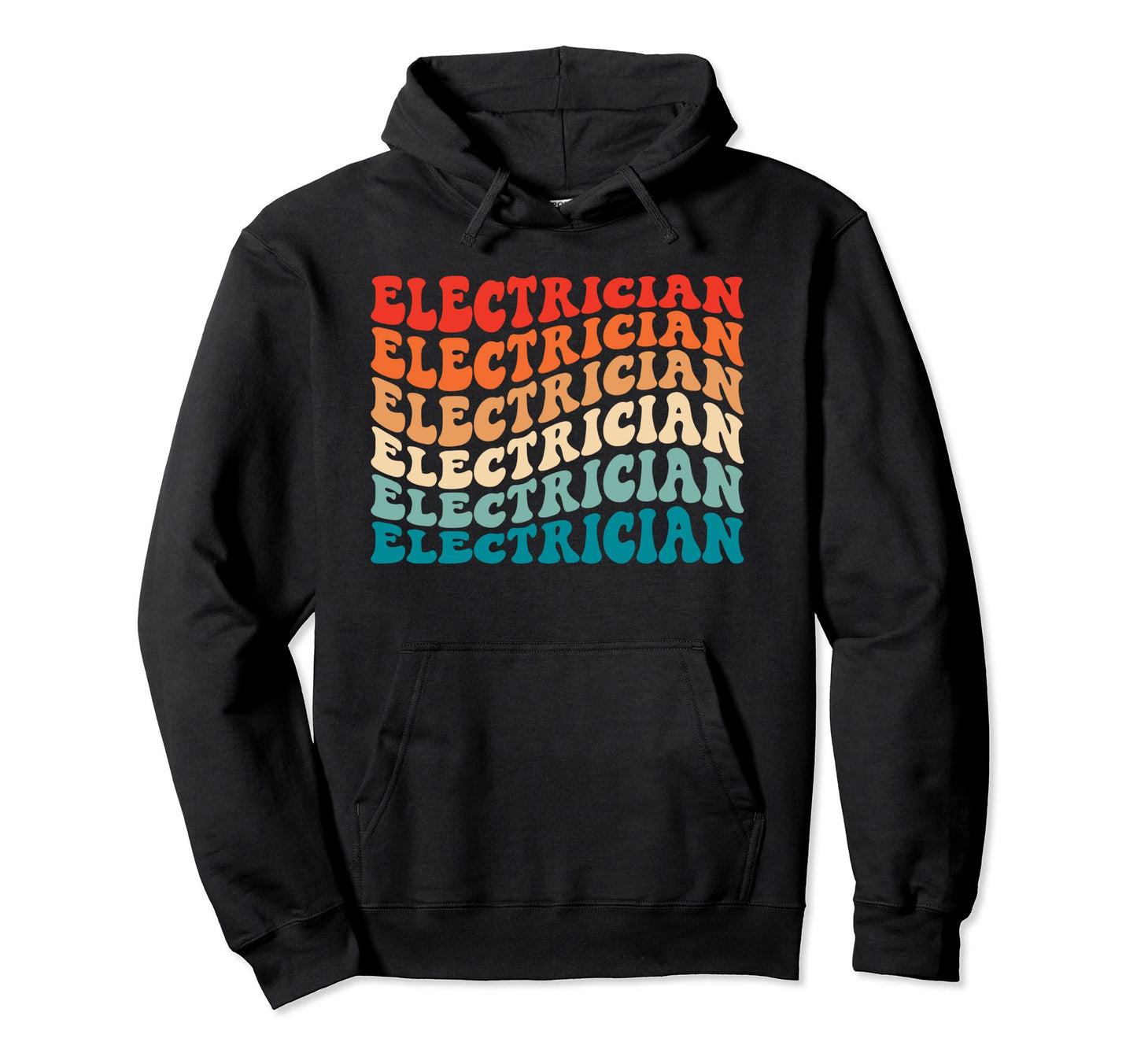 Groovy Electrician 70S Funny Boho Hoodie - Minimalist Print for Adults - T-Shirt, Sweatshirt, Hoodie