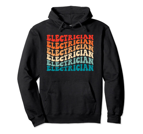 Groovy Electrician 70S Funny Boho Hoodie - Minimalist Print for Adults - T-Shirt, Sweatshirt, Hoodie