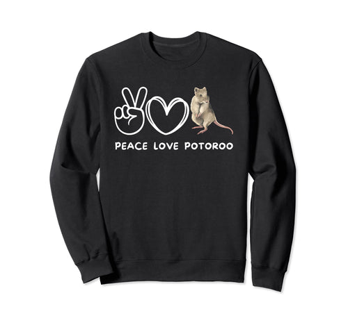 Peace Love Potoroo Potoroo Lover Sweatshirt - Graphic Print for Adults - T-Shirt, Sweatshirt, Hoodie