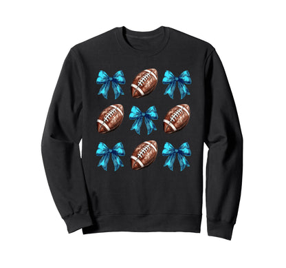 Football Coquette Bow Cheer Mom Sweatshirt - Custom Art Print for Adults - T-Shirt, Sweatshirt, Hoodie
