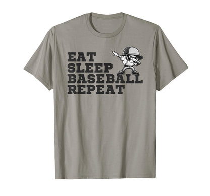 Eat Sleep Baseball Repeat Funny Parents T-Shirt - Novelty Apparel Unisex - T-Shirt, Sweatshirt, Hoodie