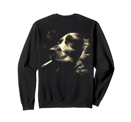 English Cocker Spaniel Smoking Sweatshirt - Aesthetic Graphic Unisex - T-Shirt, Sweatshirt, Hoodie