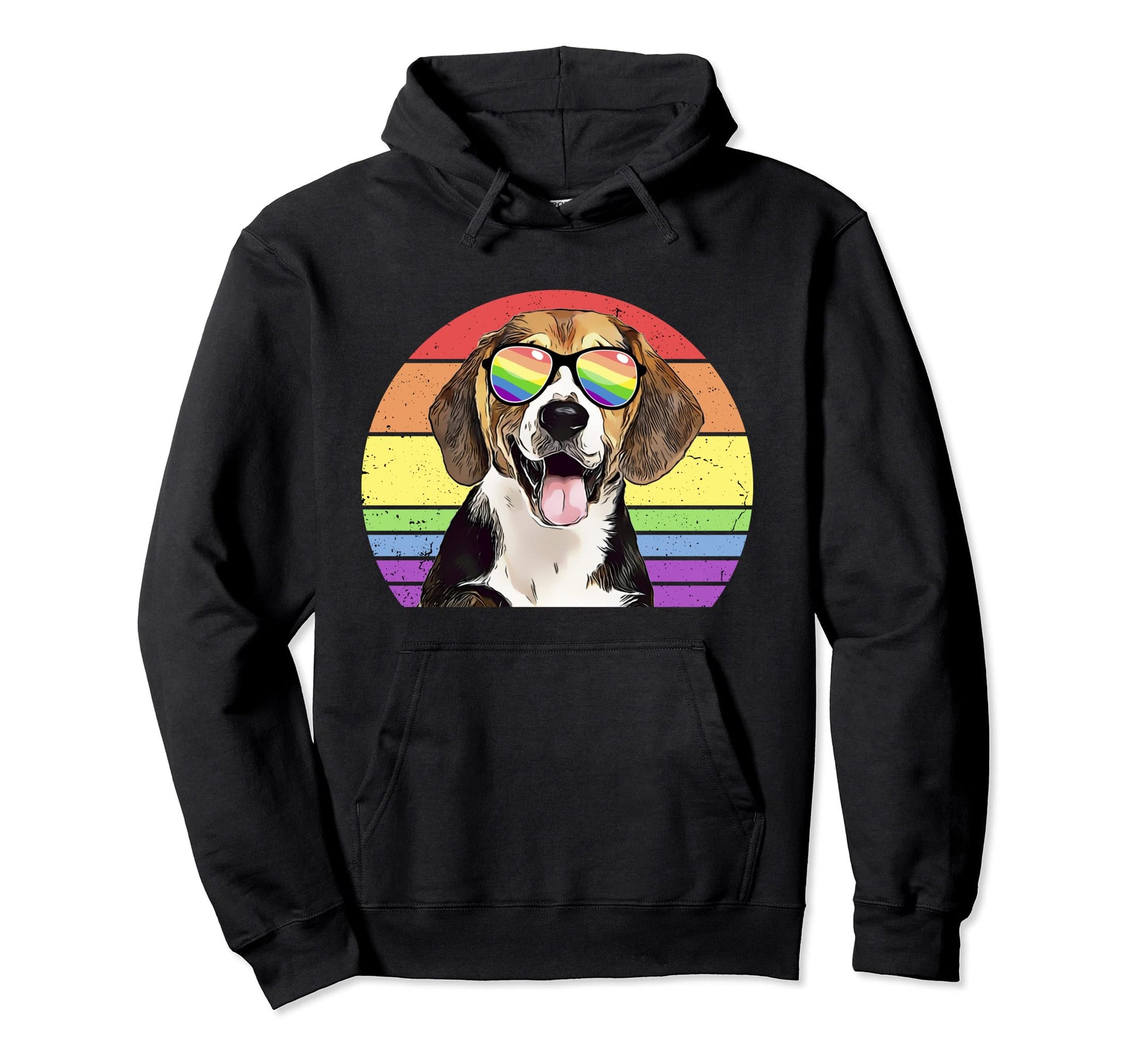 Lgbtq Beagle Dog Rainbow Love Pride Hoodie - Novelty Apparel for Adults - T-Shirt, Sweatshirt, Hoodie