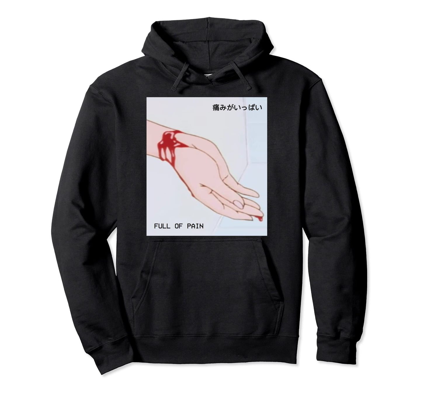 Vaporwave Aesthetic Full Pain Hoodie - Graphic Print for Adults - T-Shirt, Sweatshirt, Hoodie