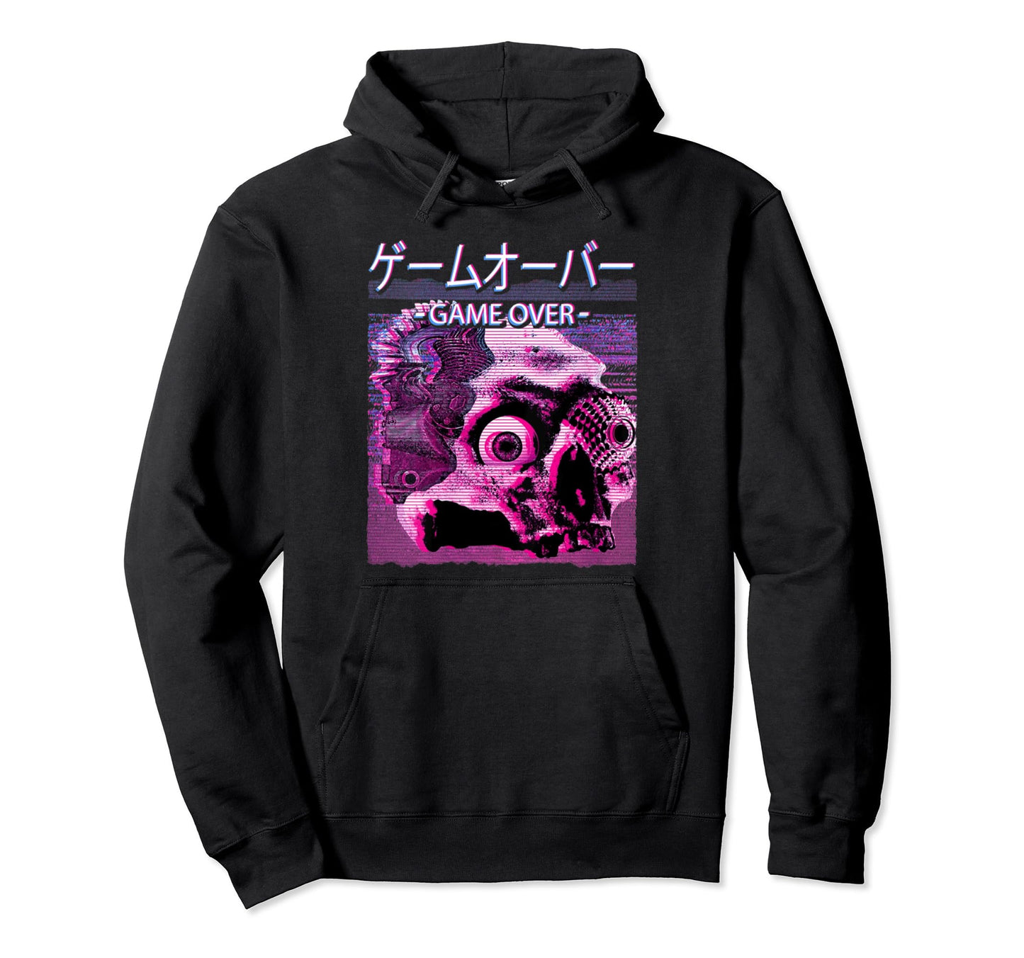 Japanese Game Over Vaporwave Sad Hoodie - Fun Novelty Design Men Women - T-Shirt, Sweatshirt, Hoodie