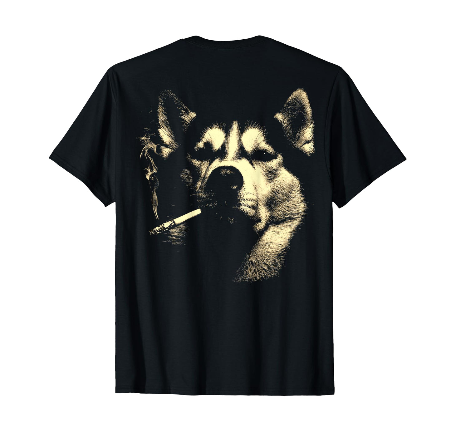 Siberian Husky Smoking Cigarette T-Shirt - Custom Art Print Men Women - T-Shirt, Sweatshirt, Hoodie