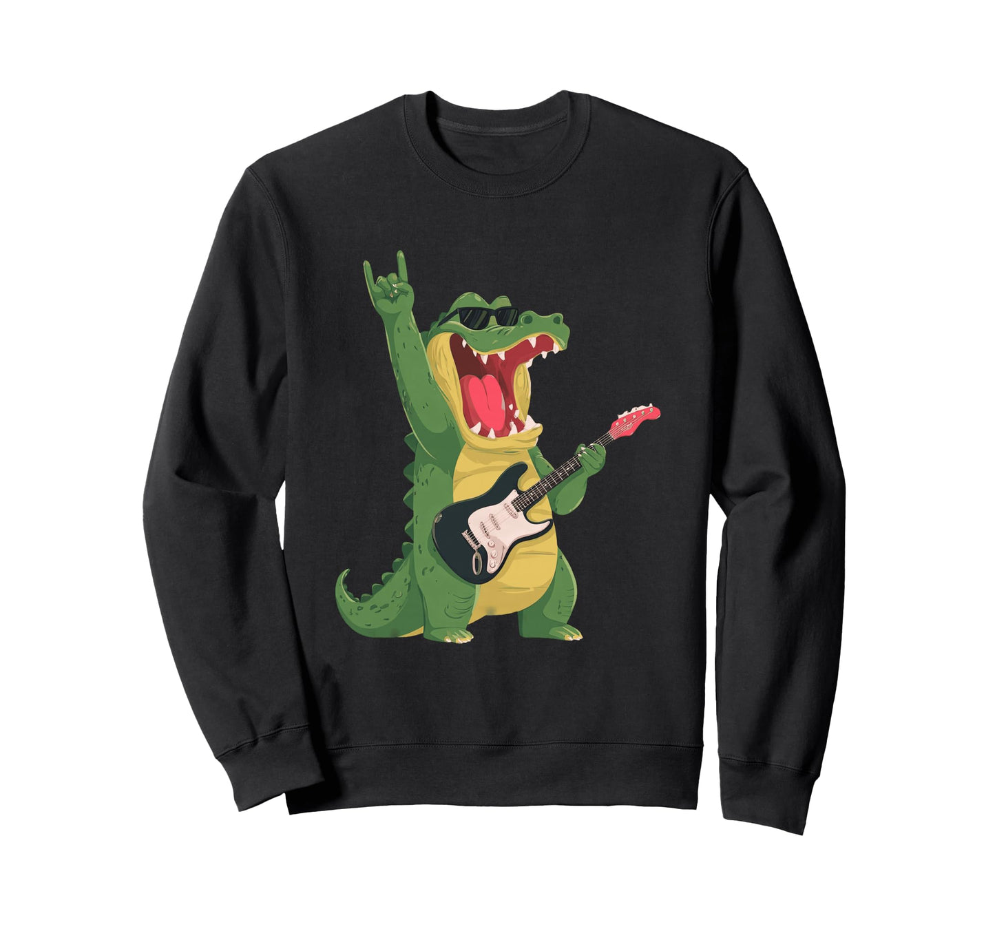 Funny Crocodile Rock Music Guitarist Sweatshirt - Novelty Apparel Unisex - T-Shirt, Sweatshirt, Hoodie
