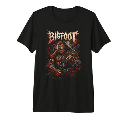 Bigfoot Heavymetal Sasquatch Guitar T-Shirt - Streetwear Style for Adults - T-Shirt, Sweatshirt, Hoodie
