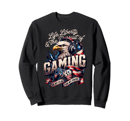 Funny Patriotic Usa Gamer Usa Sweatshirt - Fun Novelty Design for Adults - T-Shirt, Sweatshirt, Hoodie