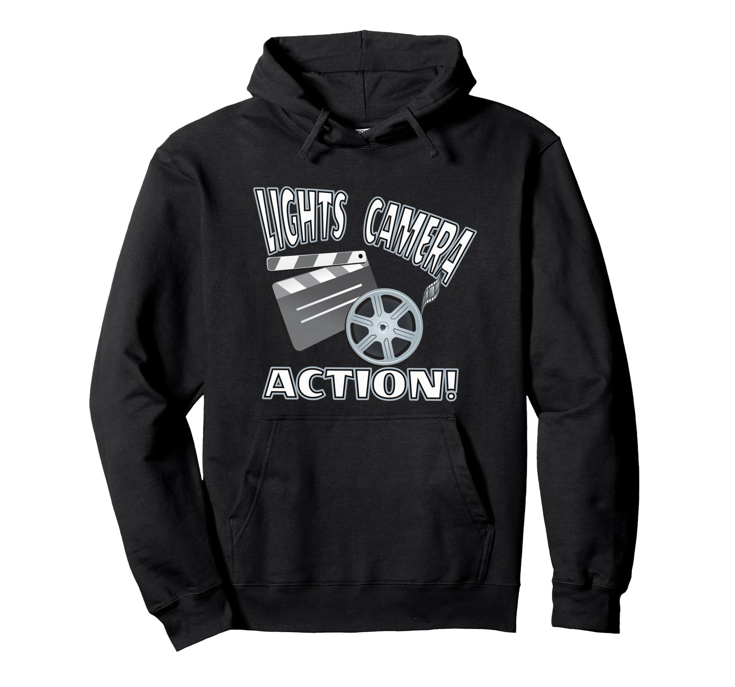 Lights Camera Action Filmmaking Movie Hoodie - Fun Novelty Design Unisex - T-Shirt, Sweatshirt, Hoodie