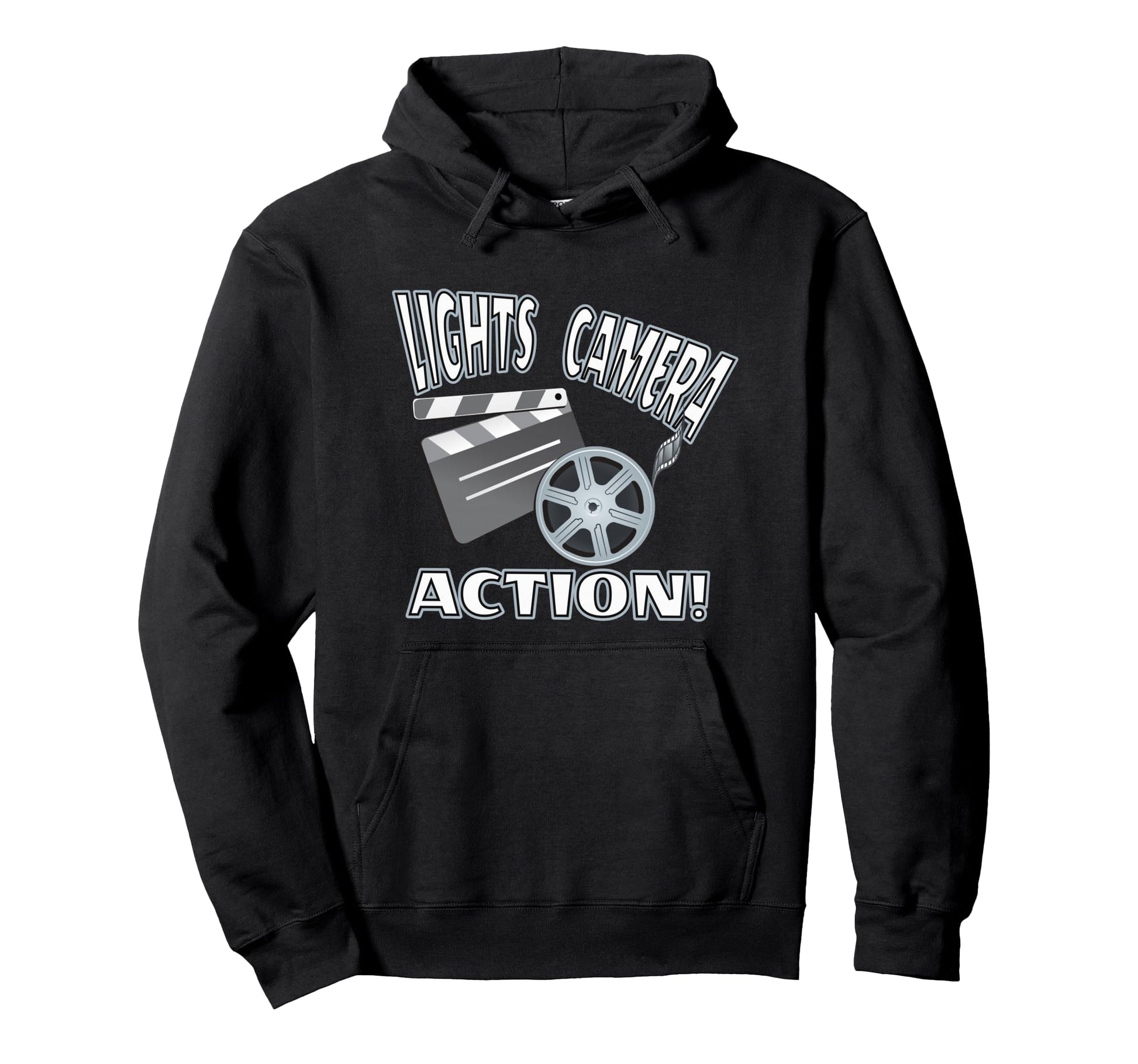 Lights Camera Action Filmmaking Movie Hoodie - Fun Novelty Design Unisex - T-Shirt, Sweatshirt, Hoodie