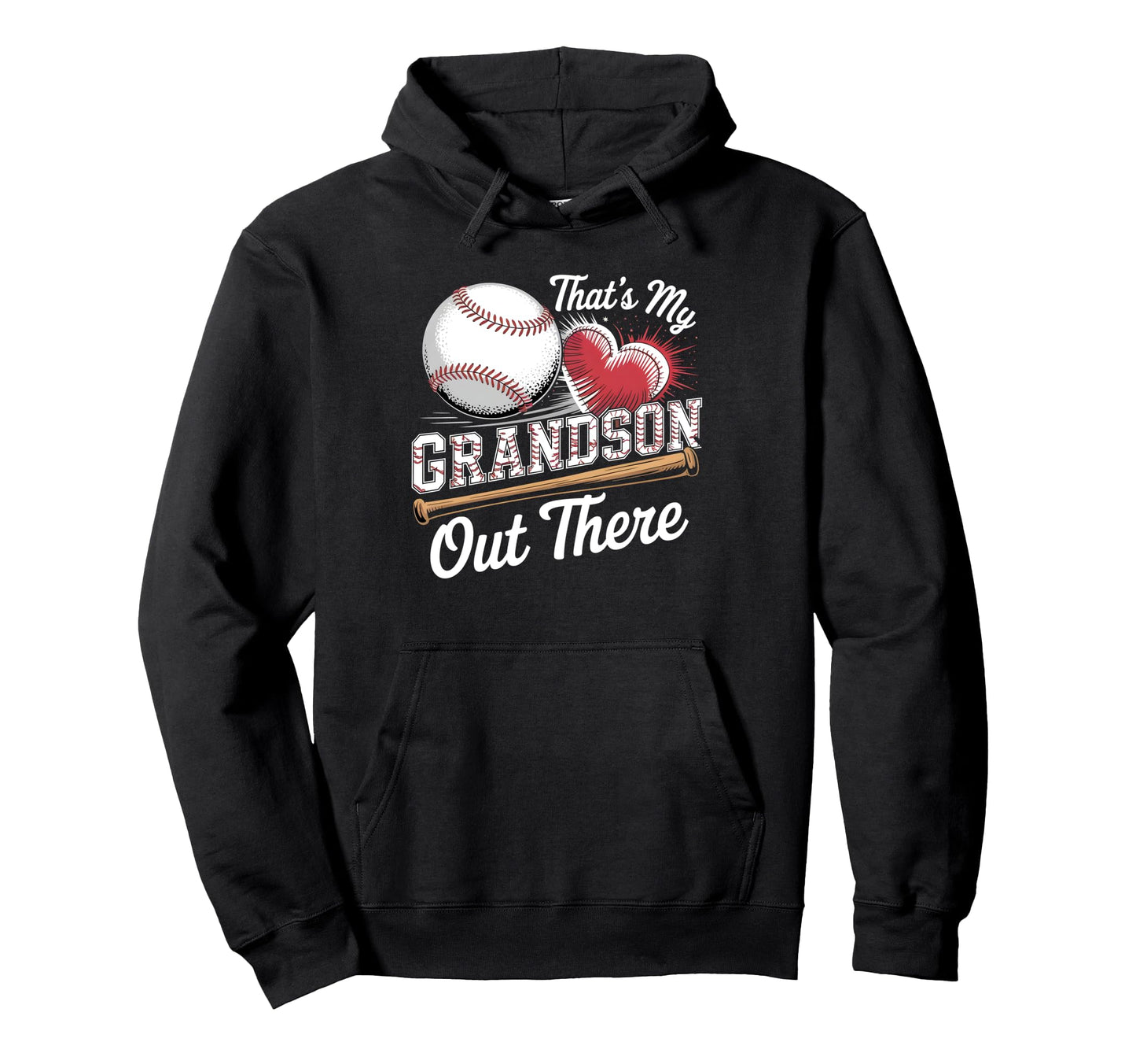 Thats My Grandson Baseball Grandma Hoodie - Trendy Graphic for Adults - T-Shirt, Sweatshirt, Hoodie