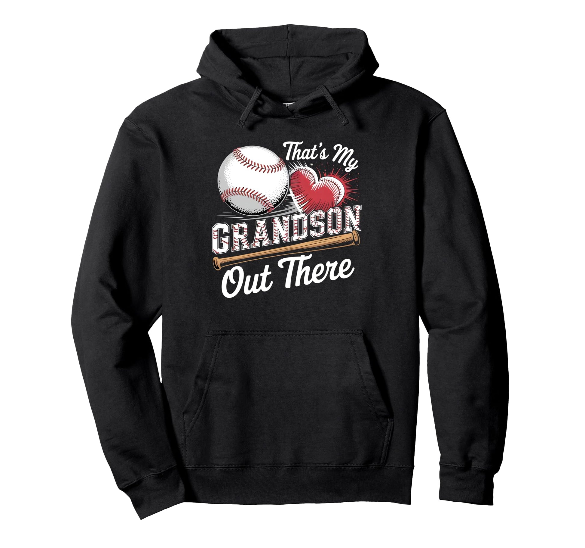 Thats My Grandson Baseball Grandma Hoodie - Trendy Graphic for Adults - T-Shirt, Sweatshirt, Hoodie