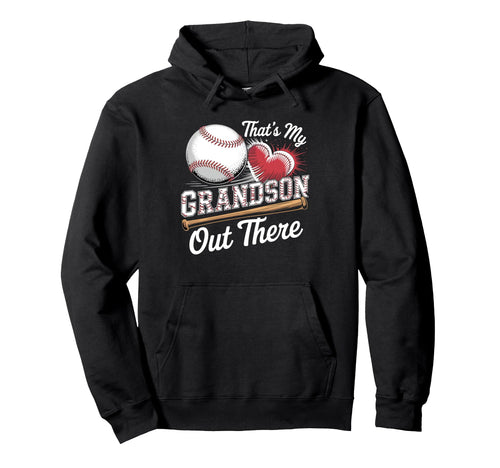 Thats My Grandson Baseball Grandma Hoodie - Trendy Graphic for Adults - T-Shirt, Sweatshirt, Hoodie
