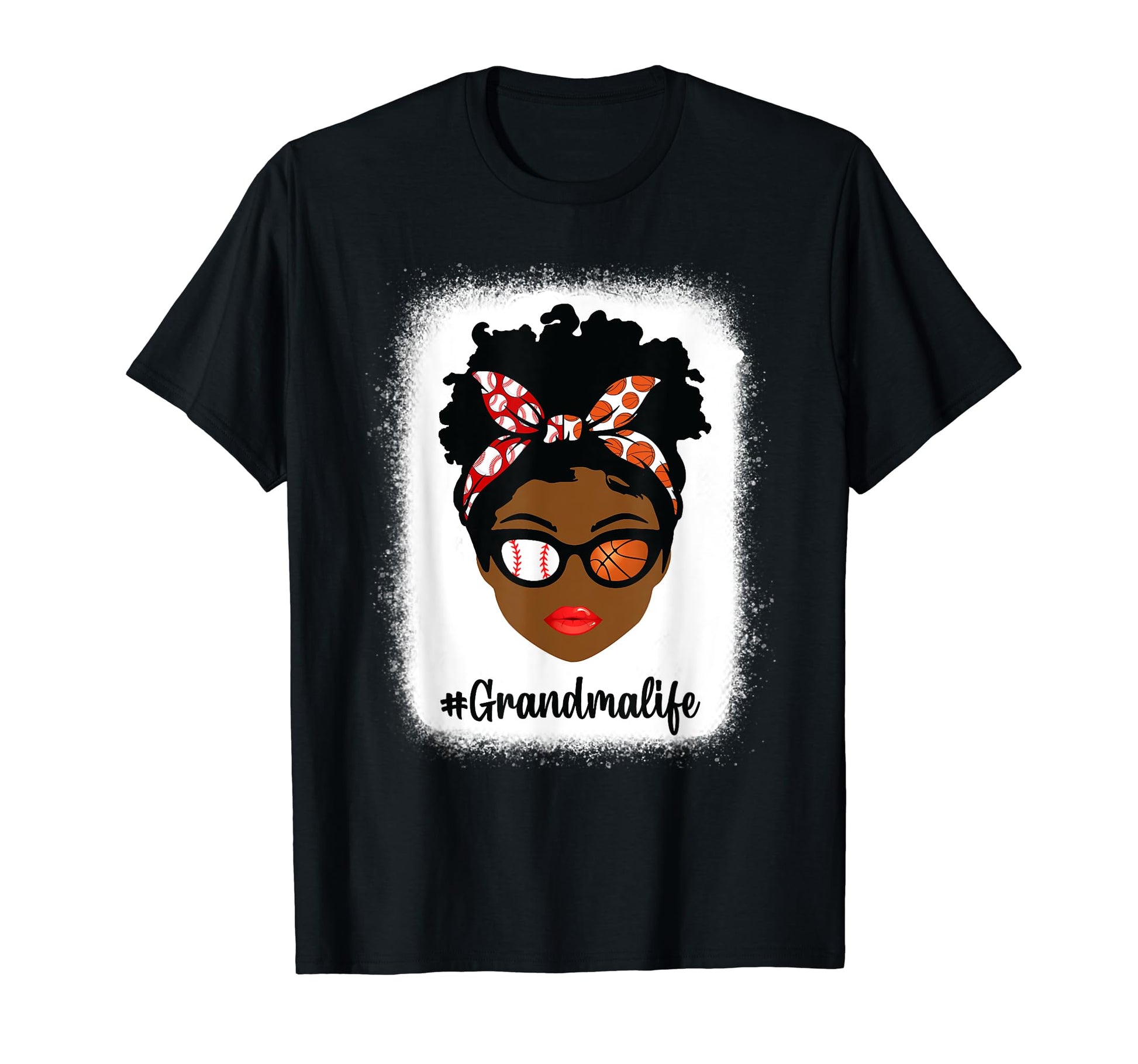 Black Grandma Life Baseball Basketball T-Shirt - Minimalist Print Unisex - T-Shirt, Sweatshirt, Hoodie