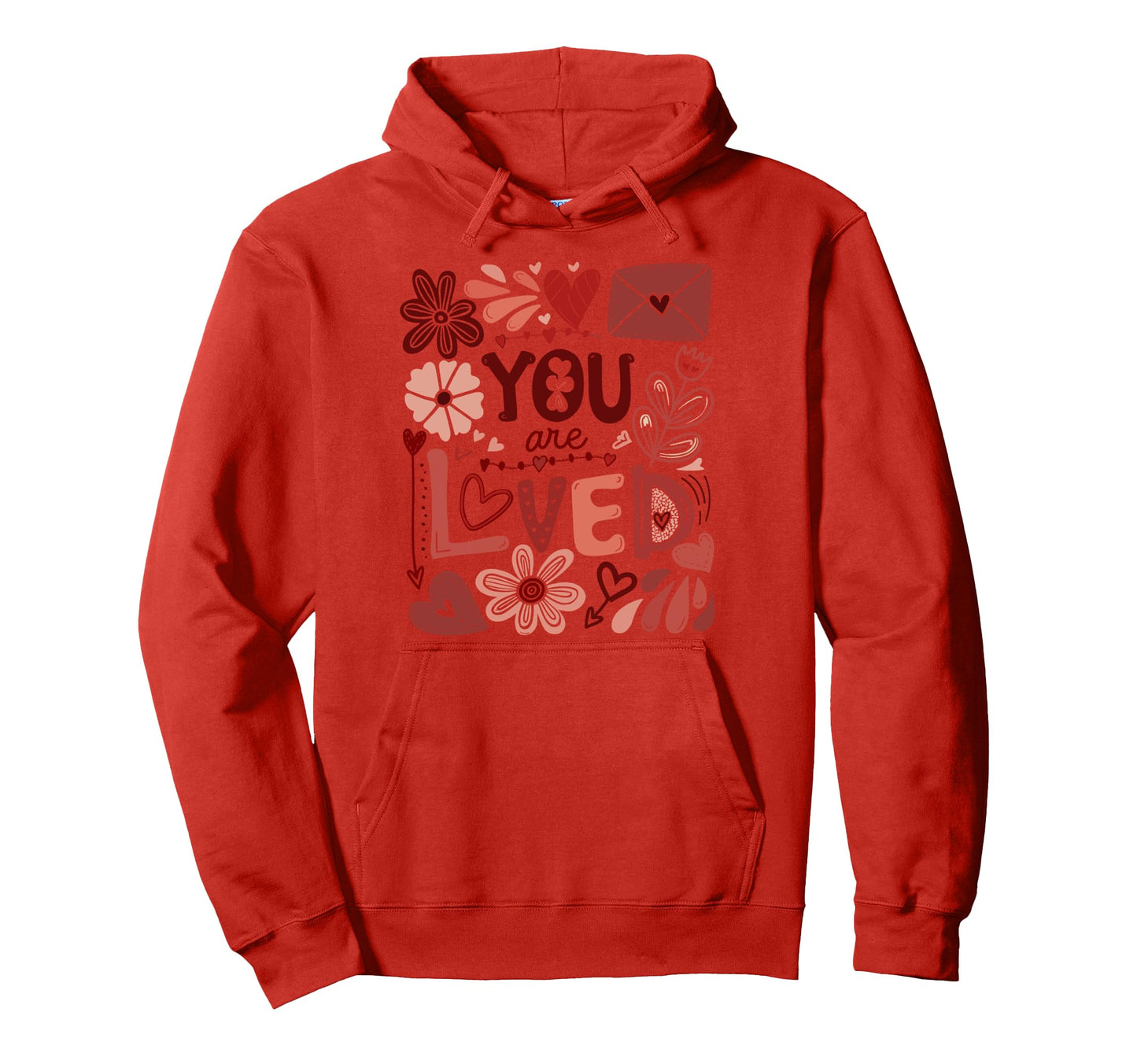 You Are Loved Boho Valentine Floral Hoodie - Unique Graphic for Adults - T-Shirt, Sweatshirt, Hoodie