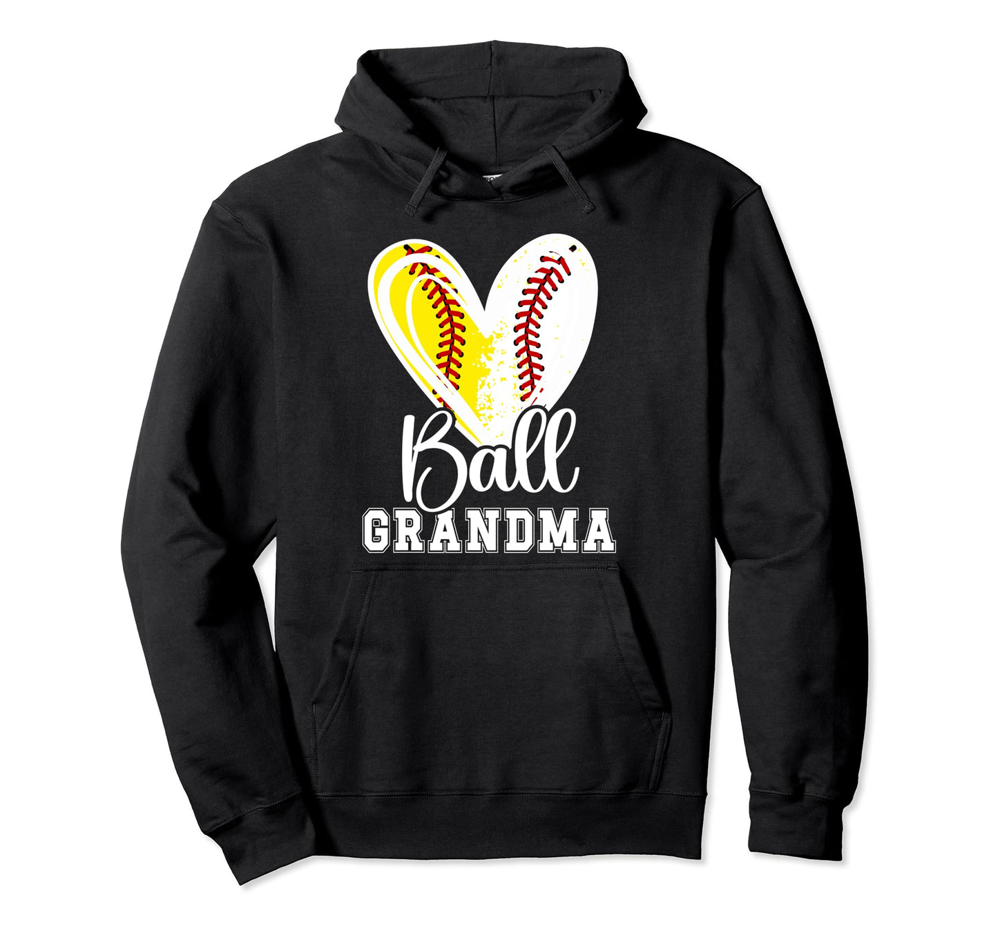 Ball Grandma Heart Baseball Softball Hoodie - Streetwear Style Unisex - T-Shirt, Sweatshirt, Hoodie