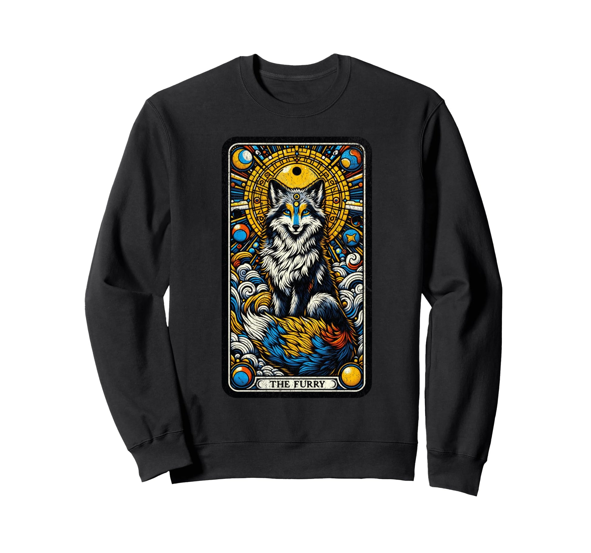 Furry Tarot Card Wolf Zodiac Sweatshirt - Casual Everyday Wear for Adults - T-Shirt, Sweatshirt, Hoodie