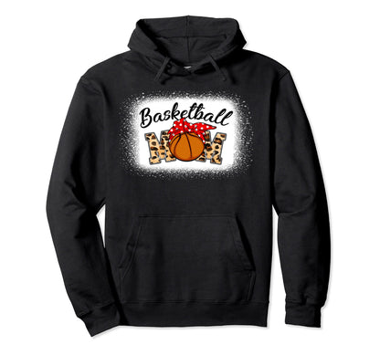 Leopard Bleached Basketball Mom Game Day Hoodie - Novelty Apparel Unisex - T-Shirt, Sweatshirt, Hoodie