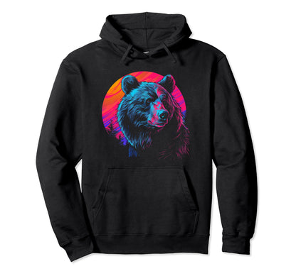 Bear Vaporwave Aesthetic Synthwave Hoodie - Aesthetic Graphic for Adults - T-Shirt, Sweatshirt, Hoodie