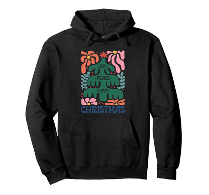Abstract Boho Tree Joy Peace Love Hoodie - Minimalist Print Unisex - T-Shirt, Sweatshirt, Hoodie