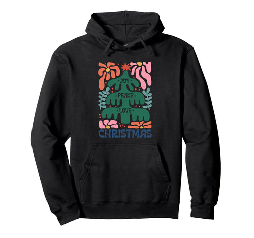 Abstract Boho Tree Joy Peace Love Hoodie - Minimalist Print Unisex - T-Shirt, Sweatshirt, Hoodie