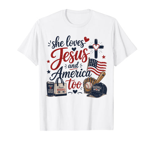 She Loves Jesus America Too 4Th July T-Shirt - Graphic Print Men Women - T-Shirt, Sweatshirt, Hoodie