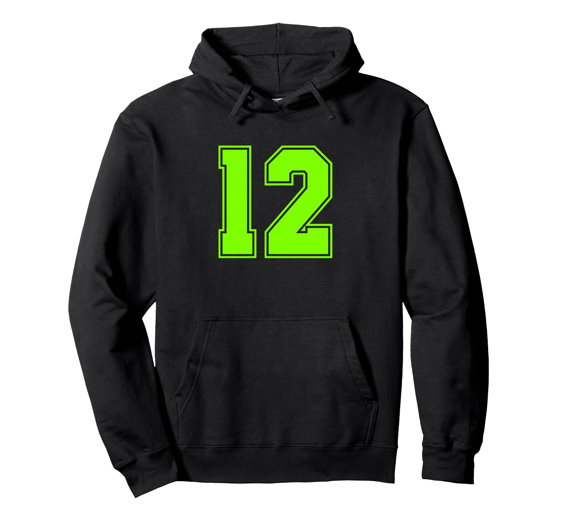 Green Sport Team Number 12 Hoodie - Streetwear Style for Adults - T-Shirt, Sweatshirt, Hoodie