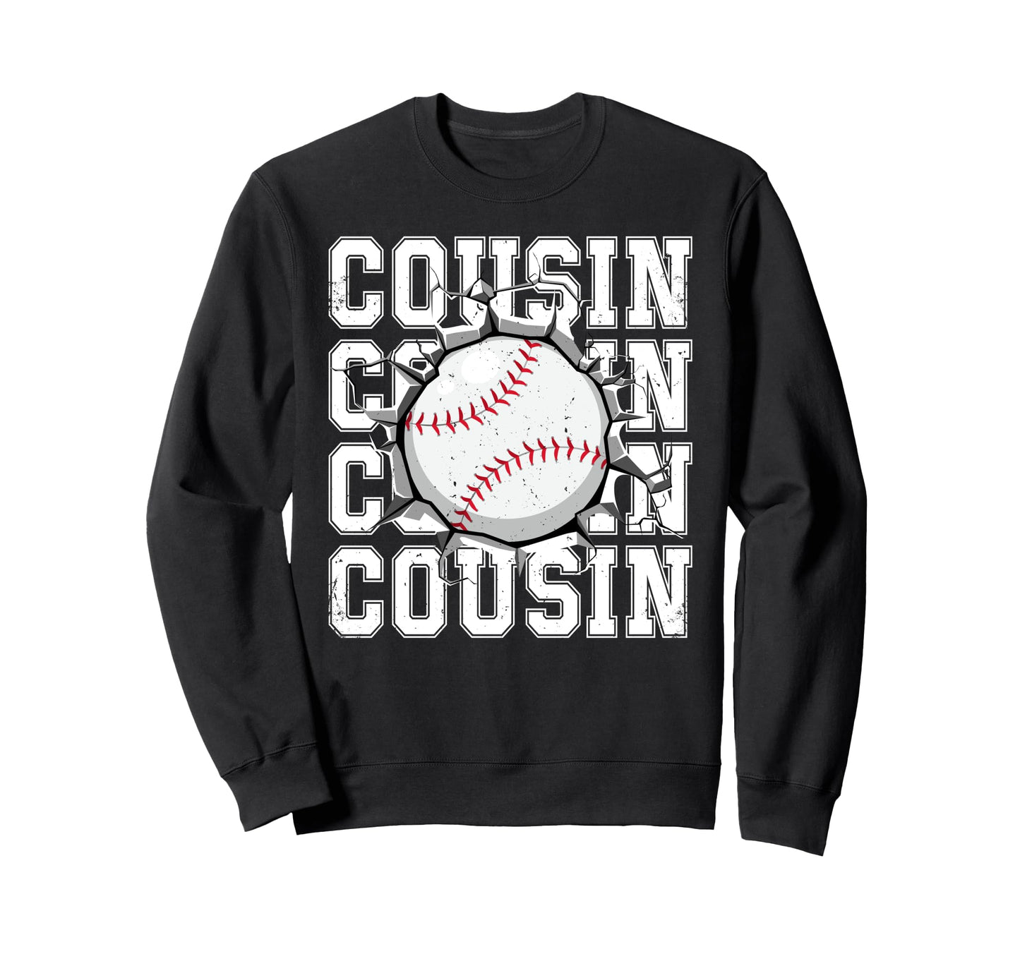 Baseball Cousin Cracked Wall Sweatshirt - Minimalist Print Men Women - T-Shirt, Sweatshirt, Hoodie