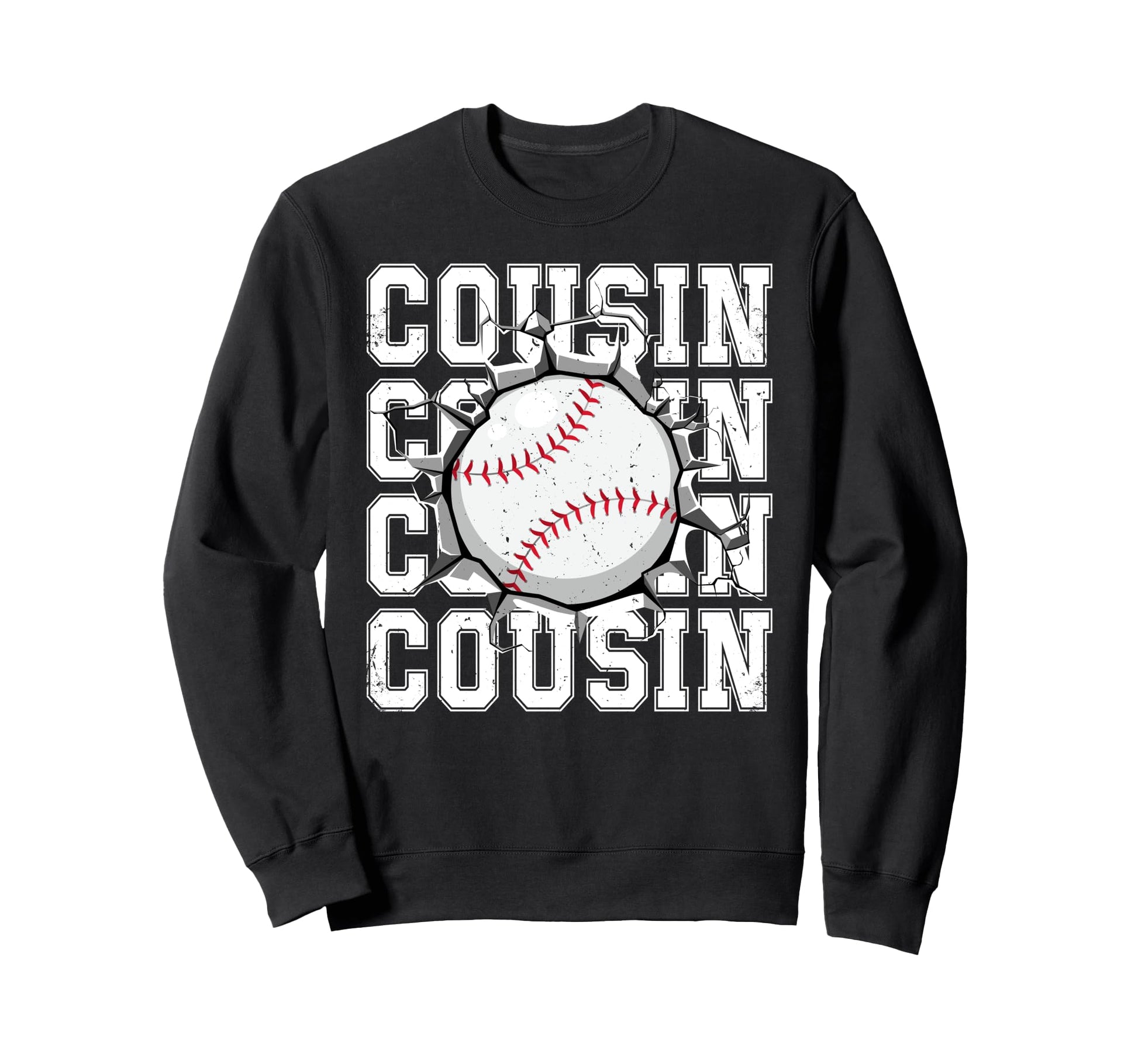 Baseball Cousin Cracked Wall Sweatshirt - Minimalist Print Men Women - T-Shirt, Sweatshirt, Hoodie