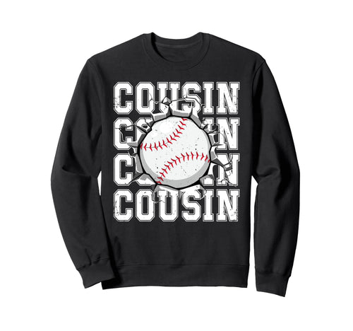 Baseball Cousin Cracked Wall Sweatshirt - Minimalist Print Men Women - T-Shirt, Sweatshirt, Hoodie