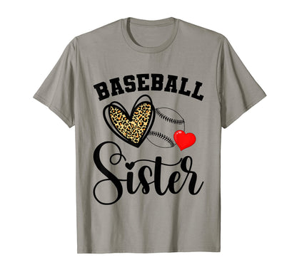 Funny Leopard Sister Baseball Lover T-Shirt - Graphic Print Men Women - T-Shirt, Sweatshirt, Hoodie
