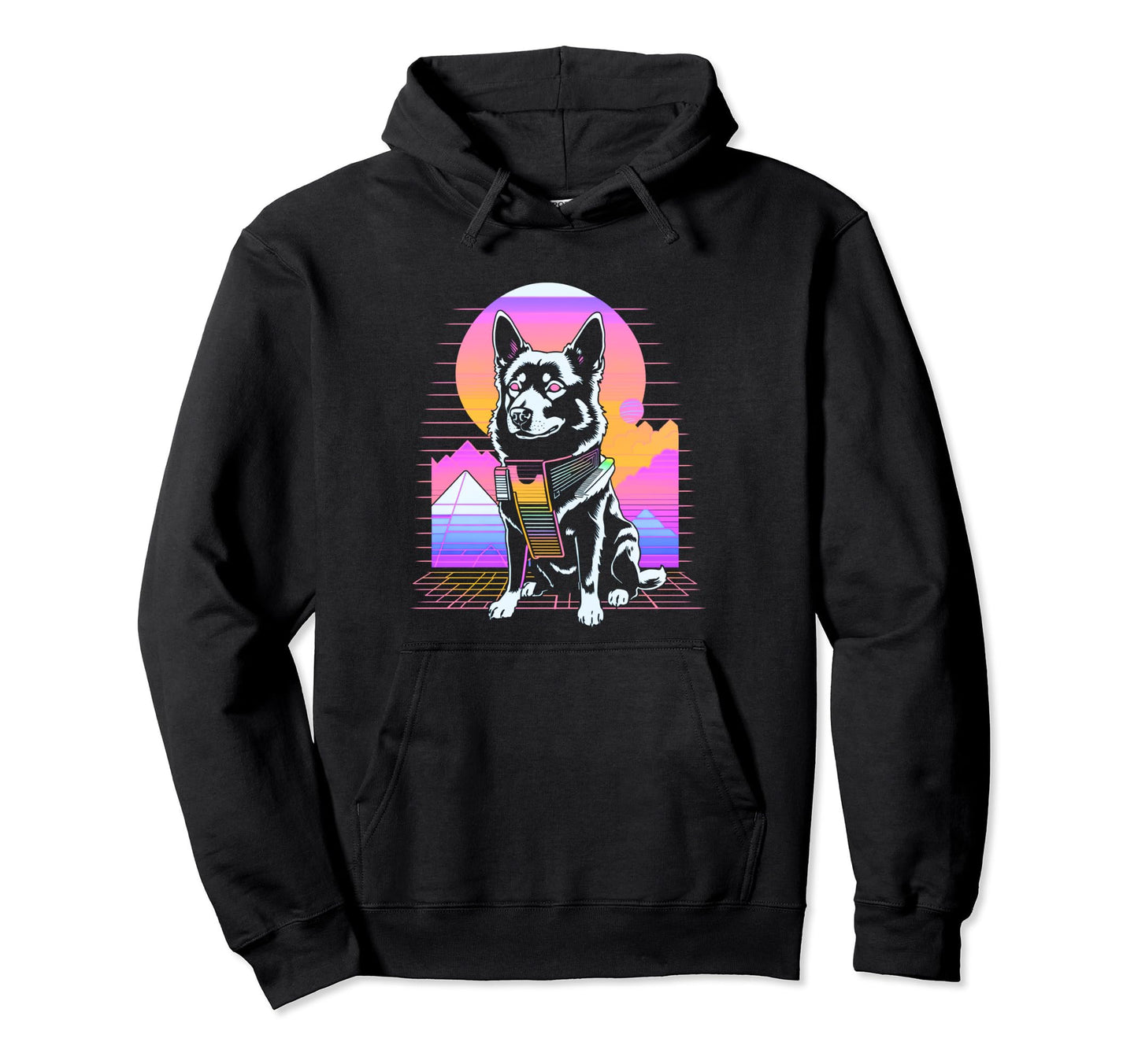 Vaporwave Aesthetic Dog Hoodie - Aesthetic Graphic Men Women - T-Shirt, Sweatshirt, Hoodie