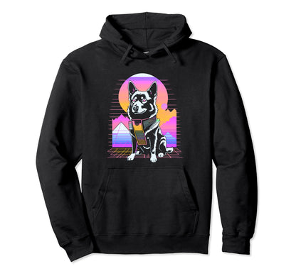 Vaporwave Aesthetic Dog Hoodie - Aesthetic Graphic Men Women - T-Shirt, Sweatshirt, Hoodie
