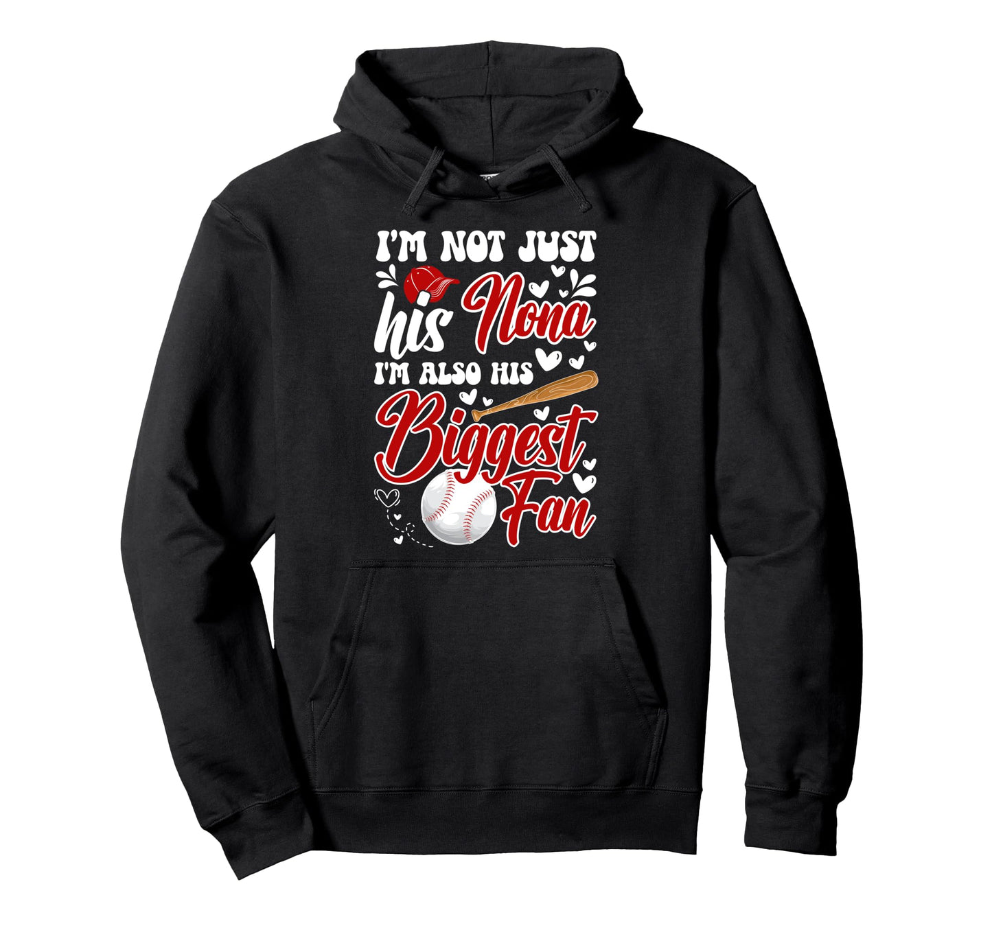 His Biggest Fan Baseball Nona Baseball Hoodie - Minimalist Print Unisex - T-Shirt, Sweatshirt, Hoodie