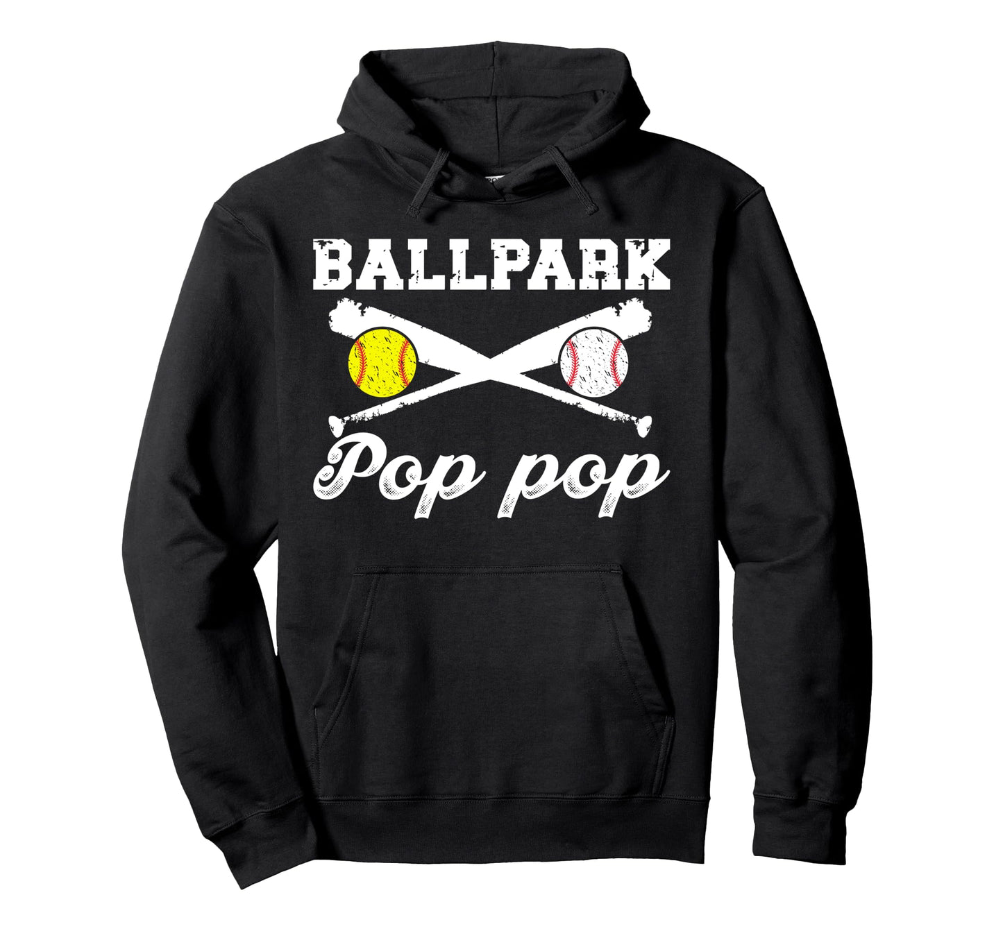 Ballpark Pop Pop Softball Baseball Pop Hoodie - Streetwear Style Men Women - T-Shirt, Sweatshirt, Hoodie