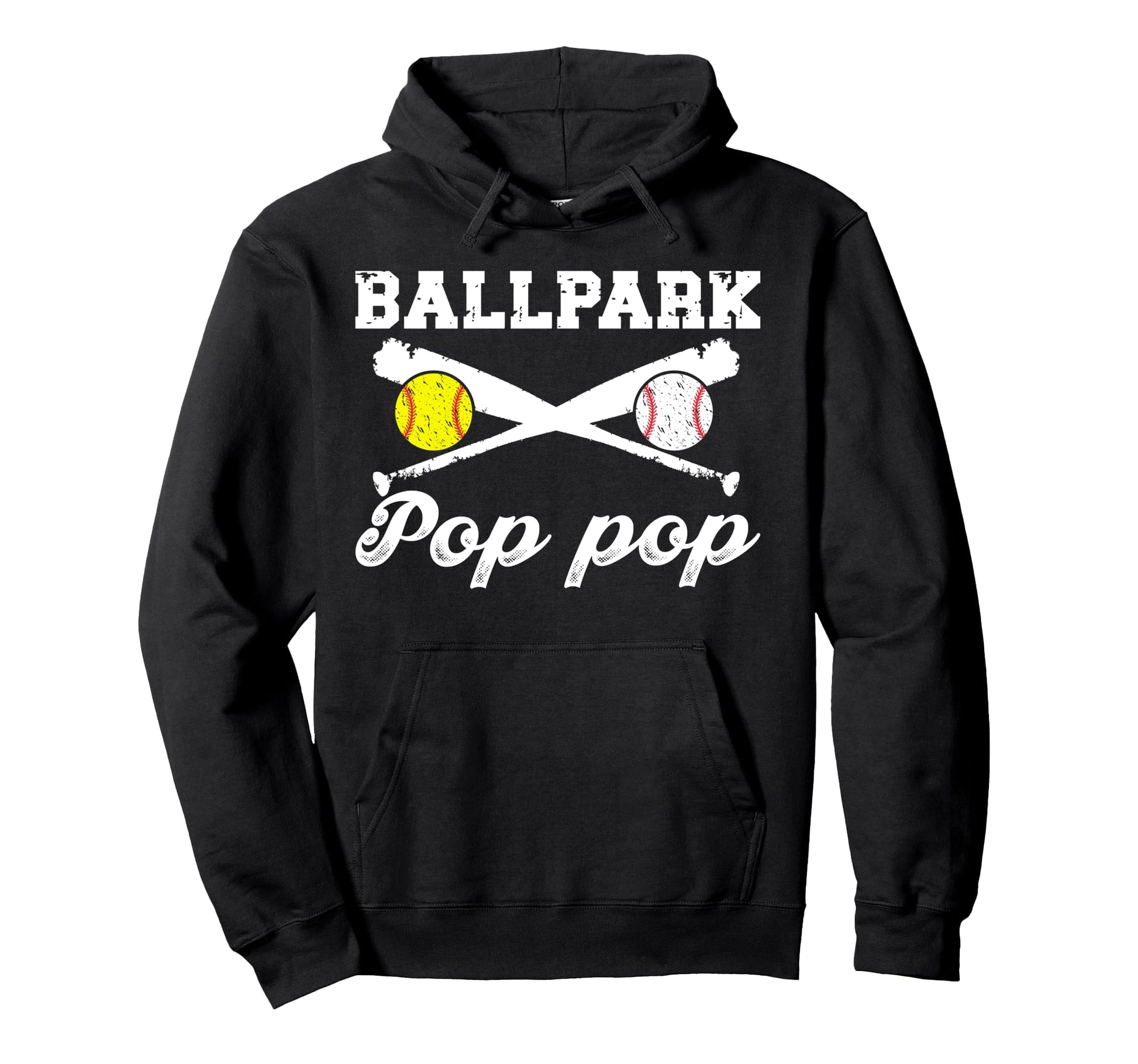 Ballpark Pop Pop Softball Baseball Pop Hoodie - Streetwear Style Men Women - T-Shirt, Sweatshirt, Hoodie