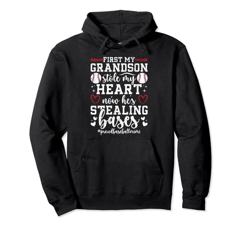 Hes Stealing Bases Baseball Mimi Hoodie - Novelty Apparel for Adults - T-Shirt, Sweatshirt, Hoodie