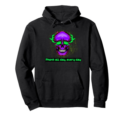 Phonk Vaporwave Skull Aesthetic Hoodie - Custom Art Print for Adults - T-Shirt, Sweatshirt, Hoodie