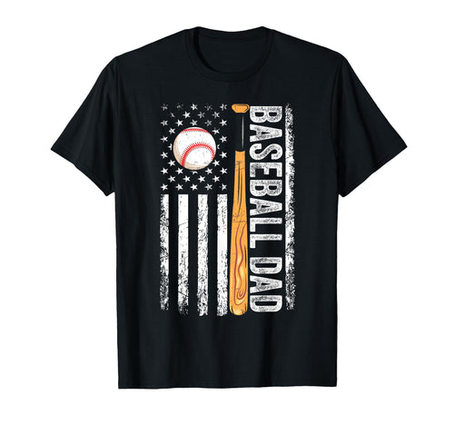 Baseball Dad Usa Flag Father Day T-Shirt - Minimalist Print for Adults - T-Shirt, Sweatshirt, Hoodie