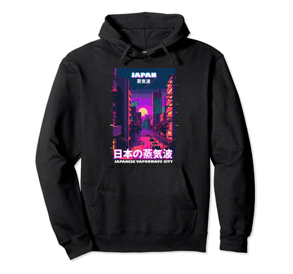 Tokyo City Pop Japan Vaporwave Cyber Hoodie - Minimalist Print Men Women - T-Shirt, Sweatshirt, Hoodie
