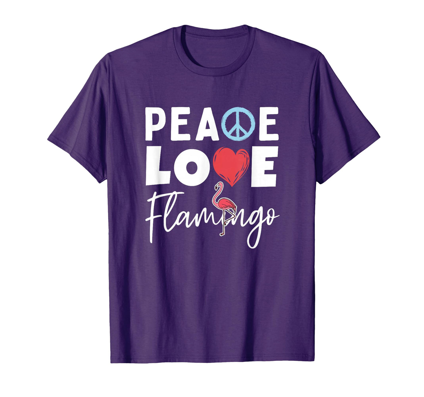 Zoo Keeper Gift Peace Love Flamingo T-Shirt - Graphic Print Unisex - T-Shirt, Sweatshirt, Hoodie