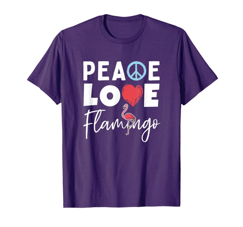 Zoo Keeper Gift Peace Love Flamingo T-Shirt - Graphic Print Unisex - T-Shirt, Sweatshirt, Hoodie