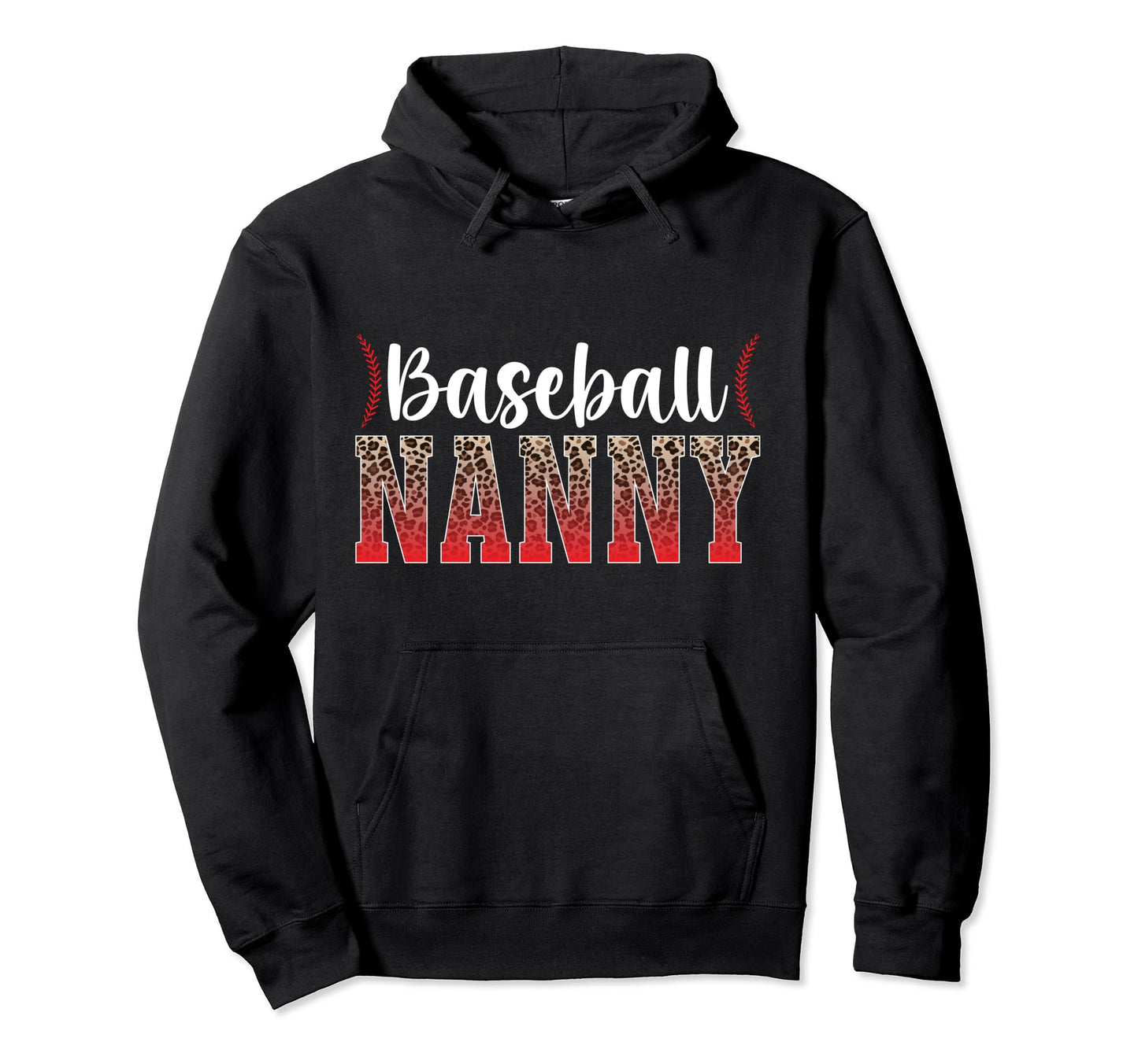Baseball Nanny Leopard Grandma Nanny Hoodie - Streetwear Style for Adults - T-Shirt, Sweatshirt, Hoodie