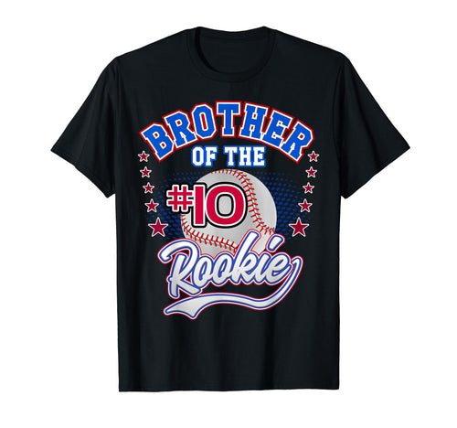 Brother Rookie 10Th Birthday Baseball T-Shirt - Aesthetic Graphic Unisex - T-Shirt, Sweatshirt, Hoodie