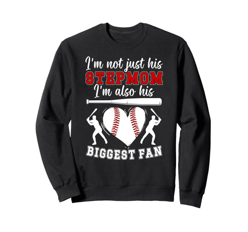 Biggest Fan Baseball Stepmom Sweatshirt - Aesthetic Graphic for Adults - T-Shirt, Sweatshirt, Hoodie