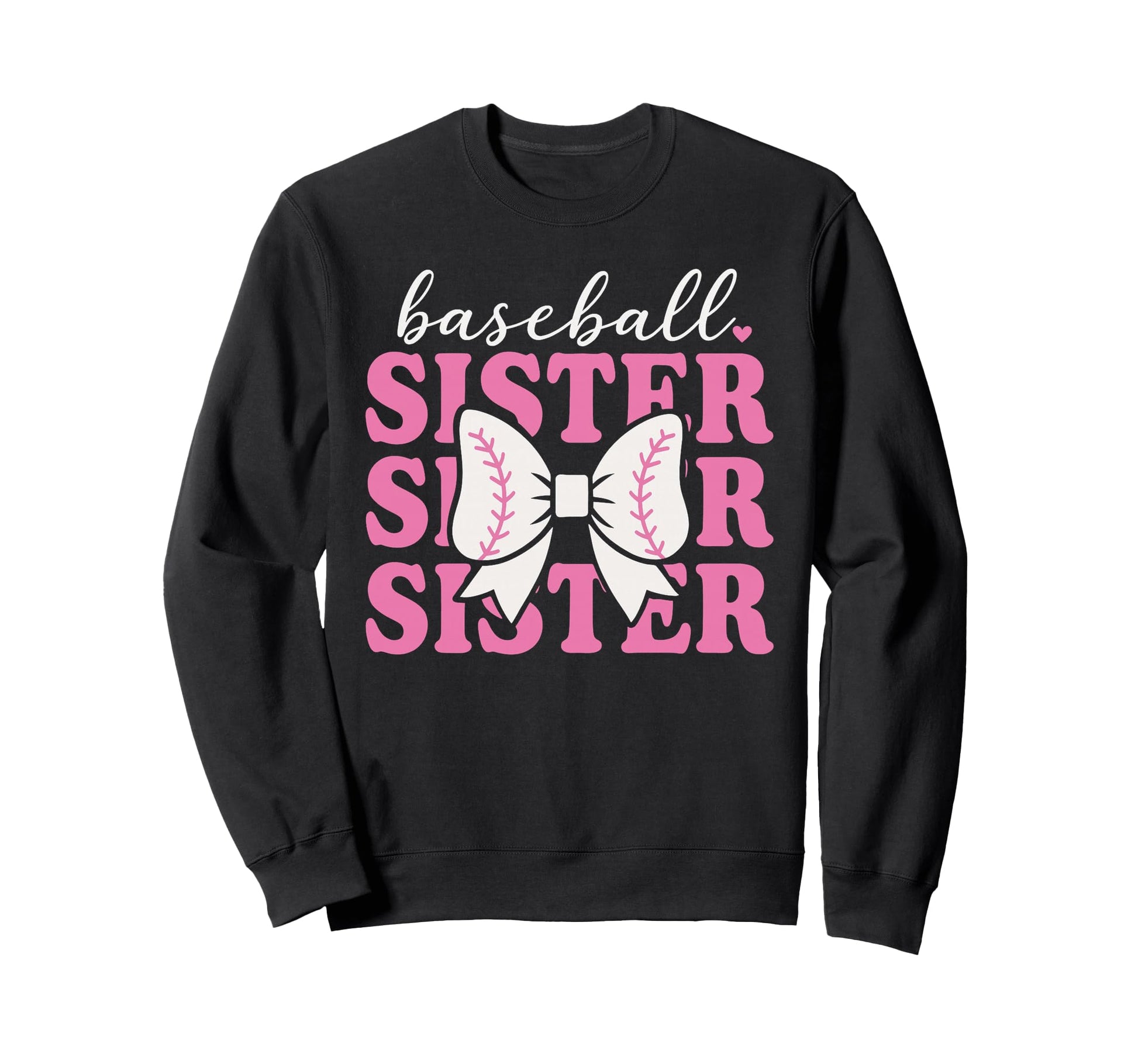 Baseball Sister Coquette Bow Sweatshirt - Casual Everyday Wear for Adults - T-Shirt, Sweatshirt, Hoodie