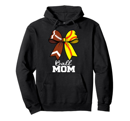 Ball Mom Football Softball Mom Hoodie - Minimalist Print for Adults - T-Shirt, Sweatshirt, Hoodie