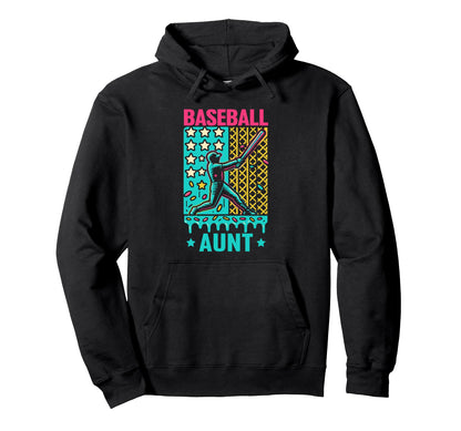 Baseball Aunt Ice Cream Drip Game Day Hoodie - Graphic Print Unisex - T-Shirt, Sweatshirt, Hoodie