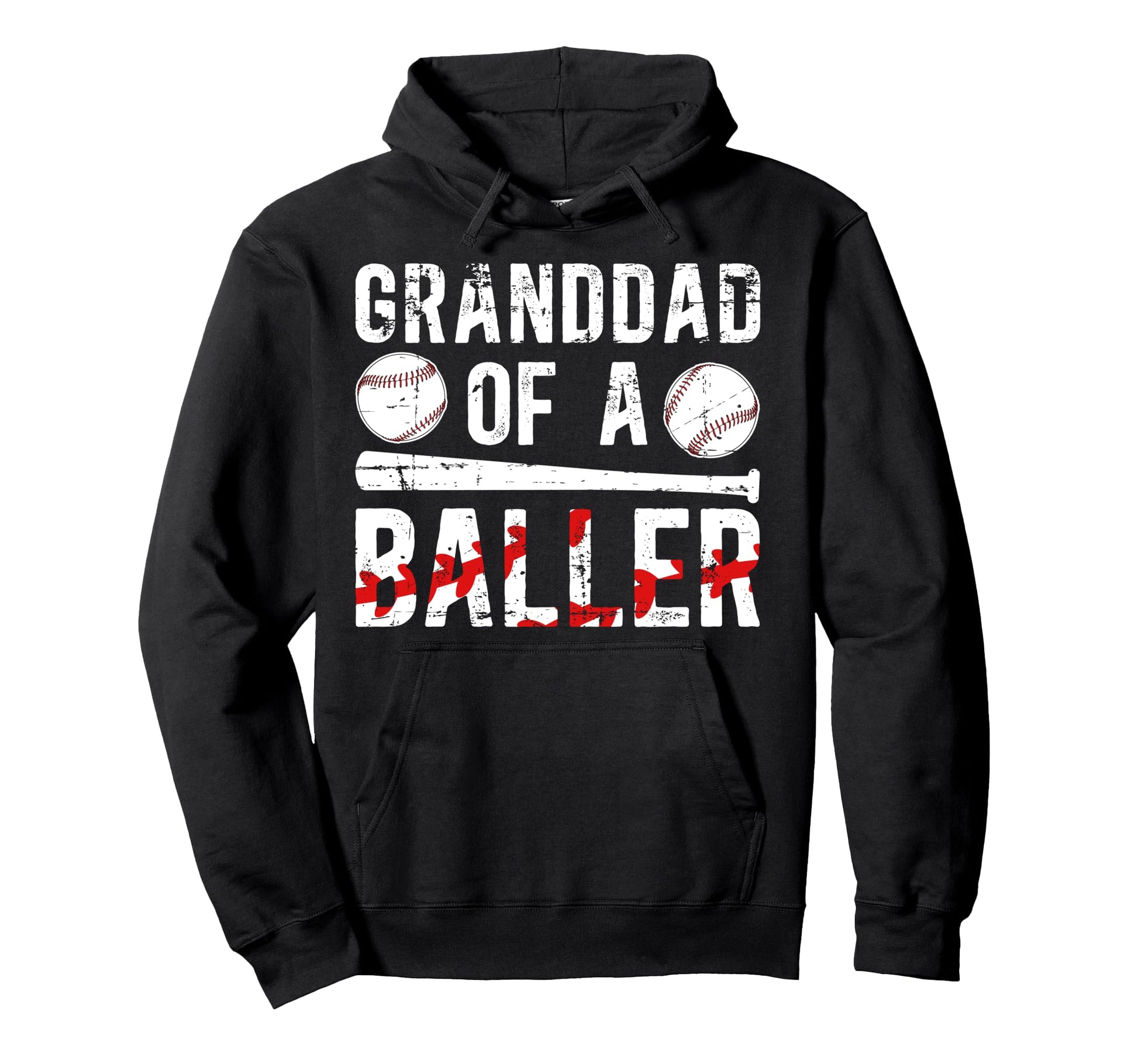 Granddad Baller Baseball Granddad Baseball Hoodie - Graphic Print Unisex - T-Shirt, Sweatshirt, Hoodie
